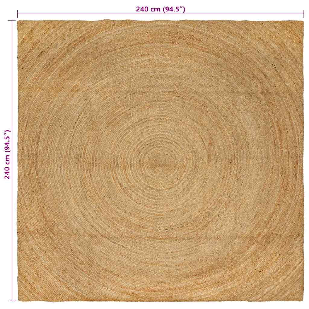 Χαλιά χώρου τετράγωνο Καφέ 240 x 240 cm Γιούτα - Pakobazaar