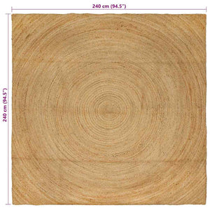 Χαλιά χώρου τετράγωνο Καφέ 240 x 240 cm Γιούτα - Pakobazaar