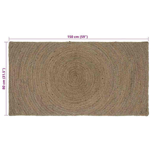 Χαλιά χώρου Ορθογώνιος Γκρι 80 x 150 cm Γιούτα - Pakobazaar