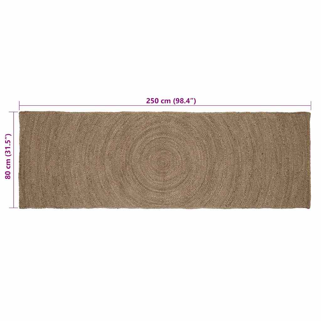 Χαλιά χώρου Ορθογώνιος Γκρι 80 x 250 cm Γιούτα - Pakobazaar