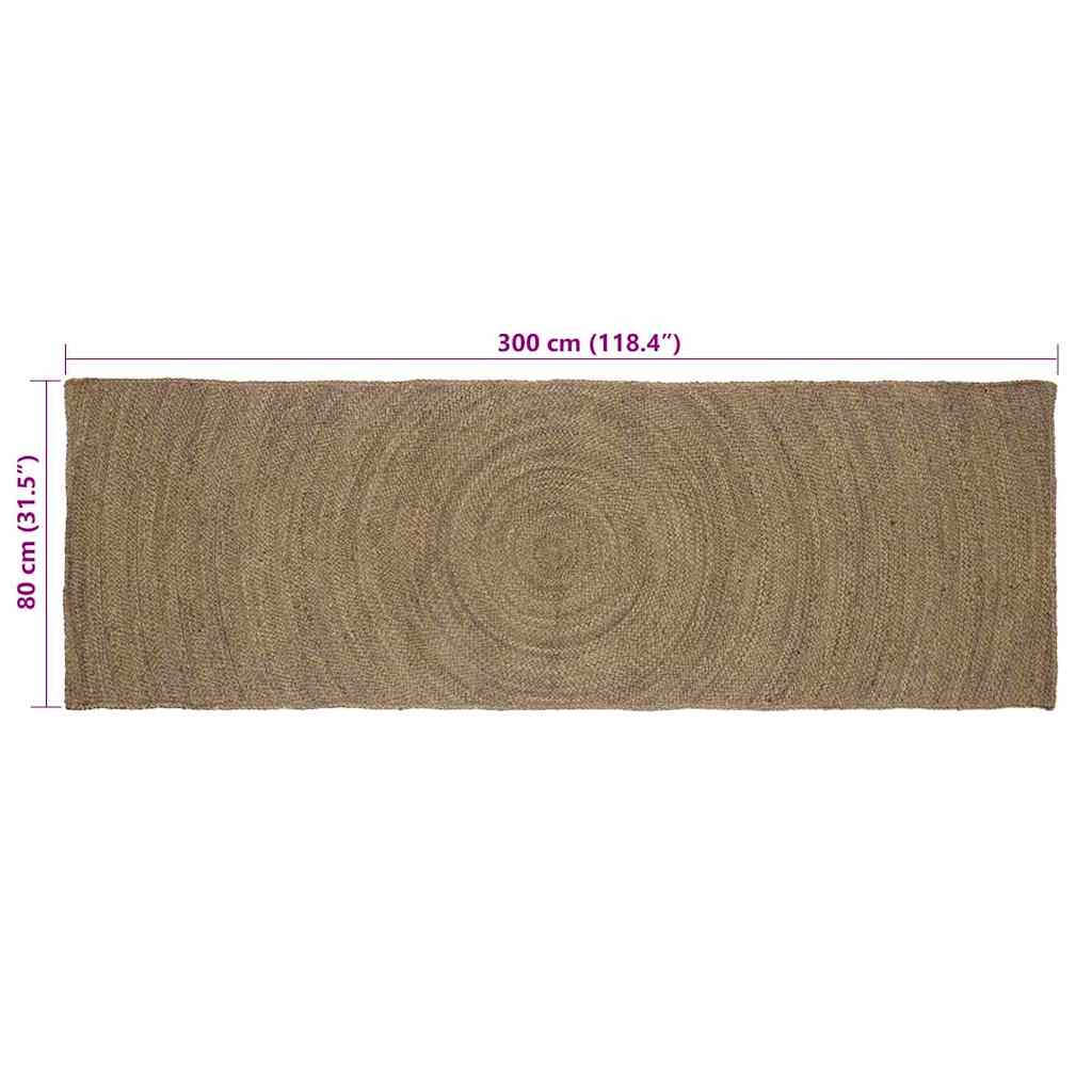 Χαλιά χώρου Ορθογώνιος Γκρι 80 x 300 cm Γιούτα - Pakobazaar