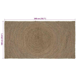 Χαλιά χώρου Ορθογώνιος Γκρι 100 x 200 cm Γιούτα - Pakobazaar