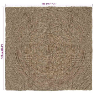 Χαλιά χώρου τετράγωνο Γκρι 120 x 120 cm Γιούτα - Pakobazaar