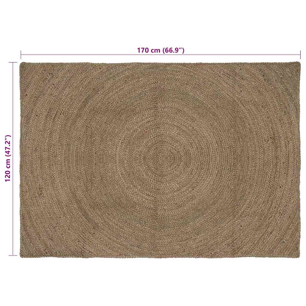 Χαλιά χώρου Ορθογώνιος Γκρι 120 x 170 cm Γιούτα - Pakobazaar