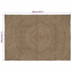 Χαλιά χώρου Ορθογώνιος Γκρι 140 x 200 cm Γιούτα - Pakobazaar