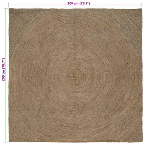 Χαλιά χώρου τετράγωνο Γκρι 200 x 200 cm Γιούτα - Pakobazaar