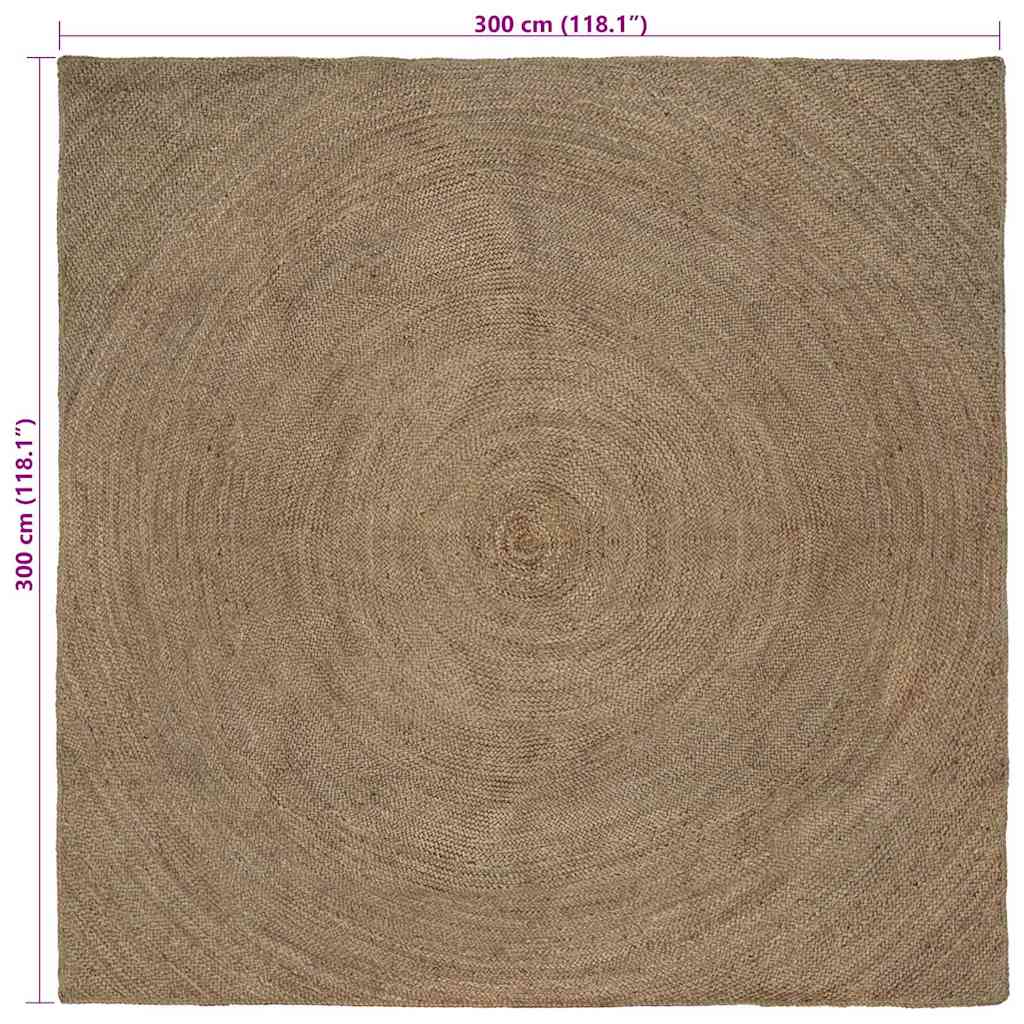 Χαλιά χώρου Γκρι 300 x 300 cm Γιούτα - Pakobazaar