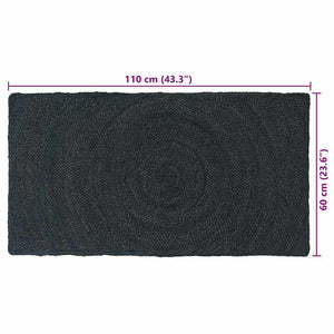Χαλιά χώρου Ορθογώνιος Σκούρο Γκρι 60 x 110 cm Γιούτα - Pakobazaar
