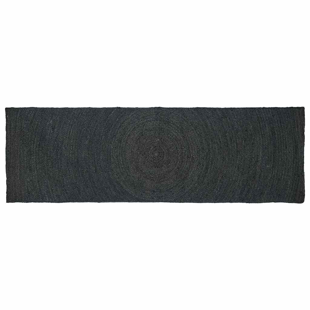 Χαλιά χώρου Ορθογώνιος Σκούρο Γκρι 80 x 250 cm Γιούτα - Pakobazaar