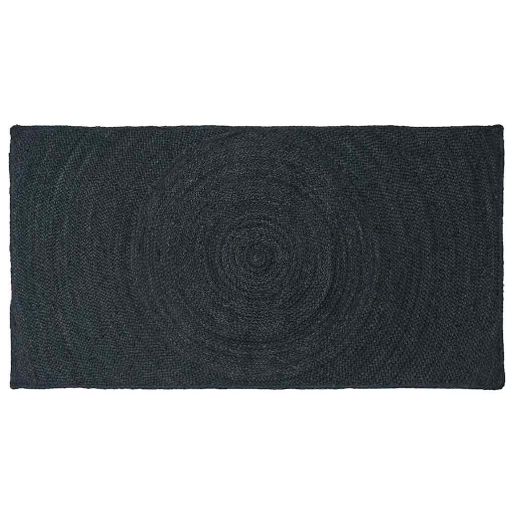 Χαλιά χώρου Ορθογώνιος Σκούρο Γκρι 100 x 200 cm Γιούτα - Pakobazaar