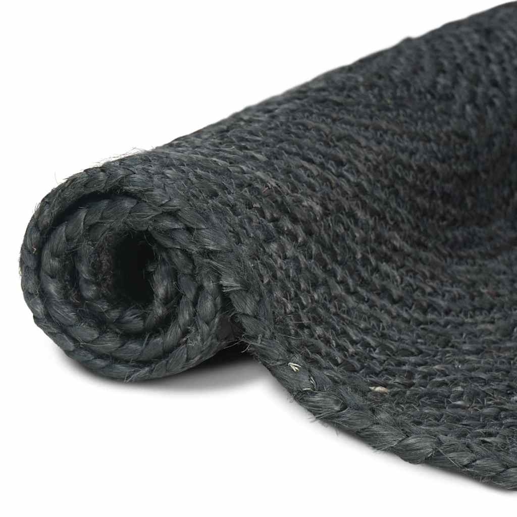 Χαλιά χώρου τετράγωνο Σκούρο Γκρι 120 x 120 cm Γιούτα - Pakobazaar