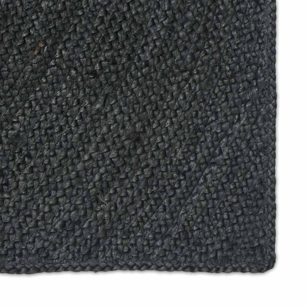 Χαλιά χώρου τετράγωνο Σκούρο Γκρι 120 x 120 cm Γιούτα - Pakobazaar