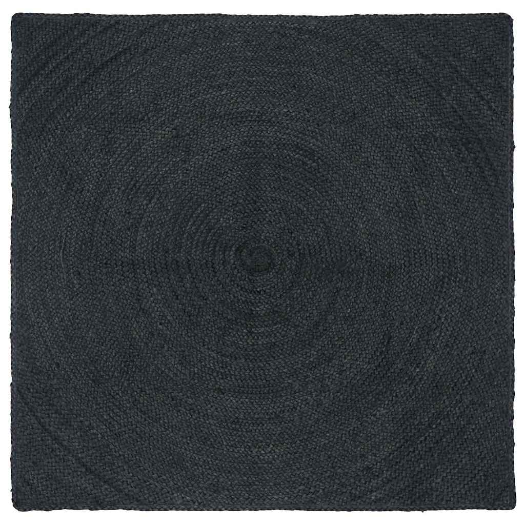 Χαλιά χώρου τετράγωνο Σκούρο Γκρι 120 x 120 cm Γιούτα - Pakobazaar