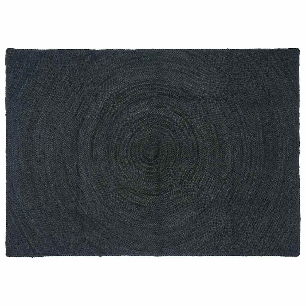 Χαλιά χώρου Ορθογώνιος Σκούρο Γκρι 120 x 170 cm Γιούτα - Pakobazaar