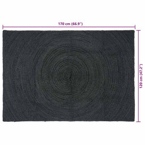 Χαλιά χώρου Ορθογώνιος Σκούρο Γκρι 120 x 170 cm Γιούτα - Pakobazaar