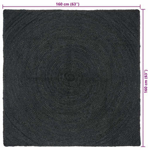 Χαλιά χώρου τετράγωνο Σκούρο Γκρι 160 x 160 cm Γιούτα - Pakobazaar