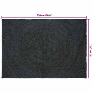 Χαλιά χώρου Ορθογώνιος Σκούρο Γκρι 160 x 230 cm Γιούτα - Pakobazaar