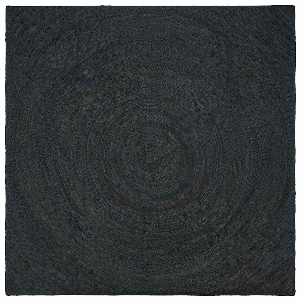 Χαλιά χώρου τετράγωνο Σκούρο Γκρι 240 x 240 cm Γιούτα - Pakobazaar