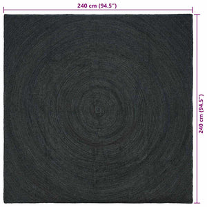 Χαλιά χώρου τετράγωνο Σκούρο Γκρι 240 x 240 cm Γιούτα - Pakobazaar