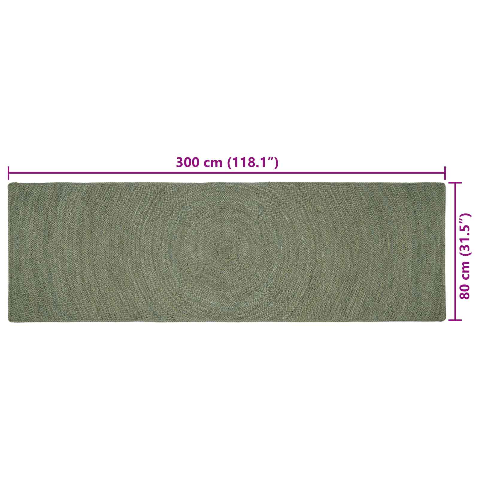 Χαλιά χώρου Λαδί 80 x 300 cm Γιούτα - Pakobazaar