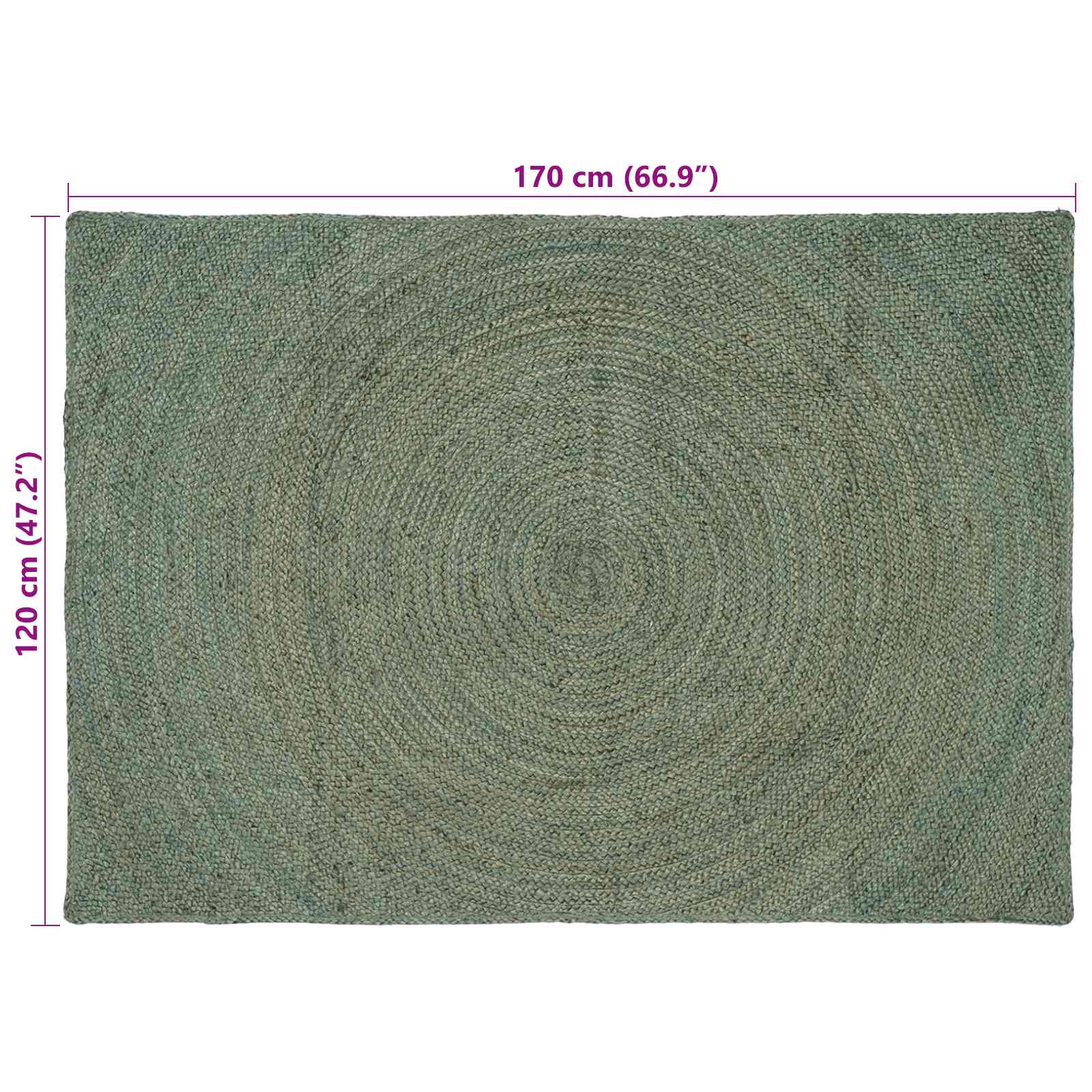 Χαλιά χώρου Λαδί 120 x 170 cm Γιούτα - Pakobazaar