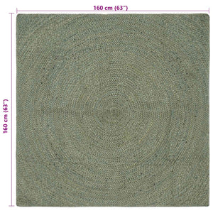 Χαλιά χώρου Λαδί 160 x 160 cm Γιούτα - Pakobazaar