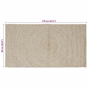 Χαλιά χώρου Φυσικό και Λευκό 60 x 110 cm Γιούτα - Pakobazaar