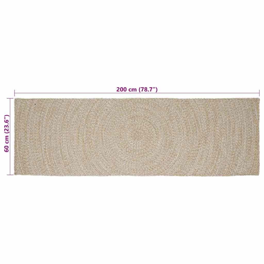 Χαλιά χώρου Φυσικό και Λευκό 60 x 200 cm Γιούτα