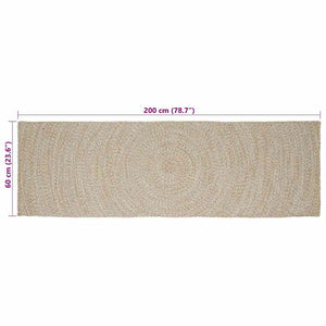 Χαλιά χώρου Φυσικό και Λευκό 60 x 200 cm Γιούτα