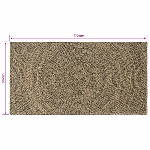 Χαλιά χώρου Φυσικό και Μαύρο 60 x 110 cm Γιούτα - Pakobazaar