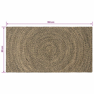 Χαλιά χώρου Φυσικό και Μαύρο 80 x 150 cm Γιούτα - Pakobazaar