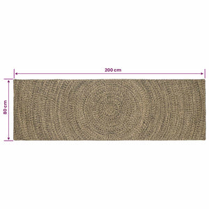 Χαλιά χώρου Φυσικό και Μαύρο 80 x 200 cm Γιούτα - Pakobazaar