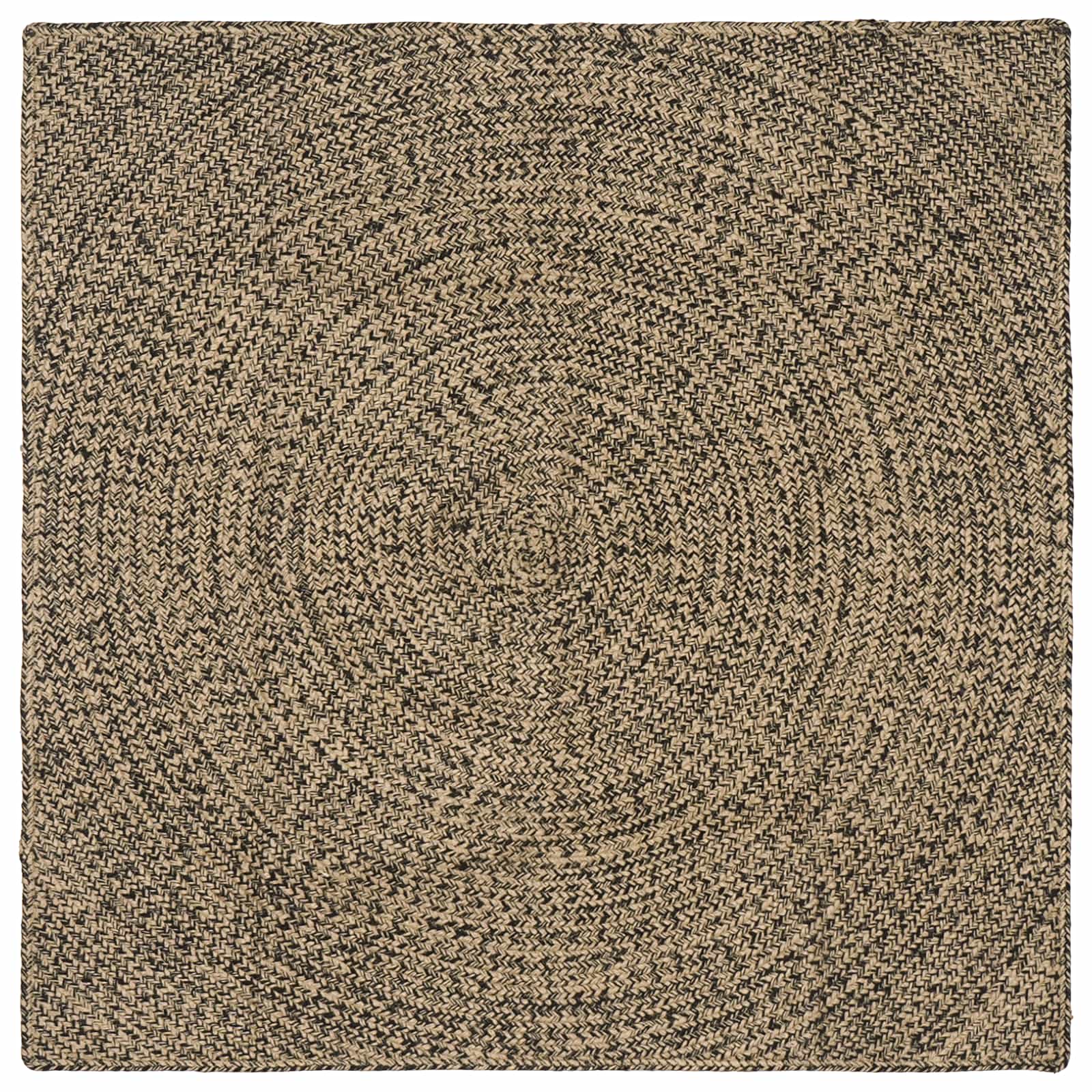 Χαλιά χώρου Φυσικό και Μαύρο 120 x 120 cm Γιούτα - Pakobazaar