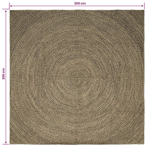 Χαλιά χώρου Φυσικό και Μαύρο 200 x 200 cm Γιούτα - Pakobazaar