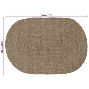 Χαλιά χώρου Ωοειδής Γκρι 122 x 183 cm Γιούτα - Pakobazaar