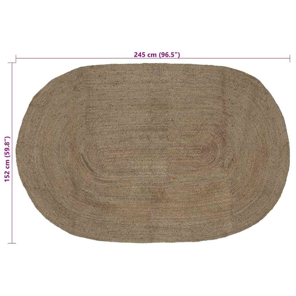 Χαλιά χώρου Ωοειδής Γκρι 152 x 245 εκ Γιούτα - Pakobazaar