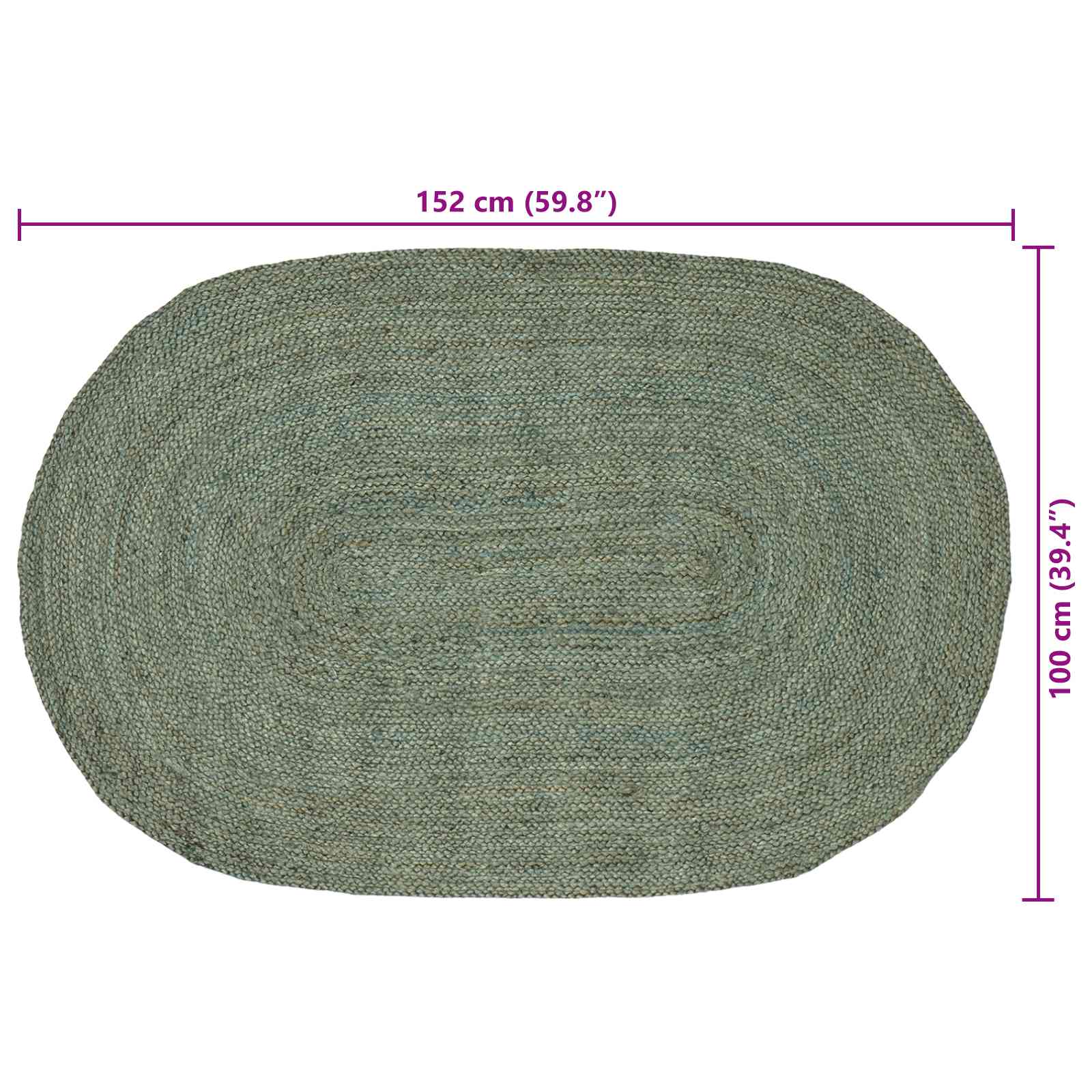 Χαλιά χώρου Λαδί 100 x 152 εκ. Γιούτα - Pakobazaar
