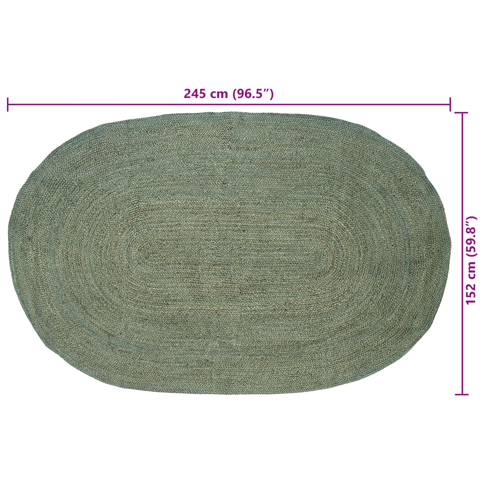 Χαλιά χώρου Λαδί 152 x 245 εκ Γιούτα - Pakobazaar