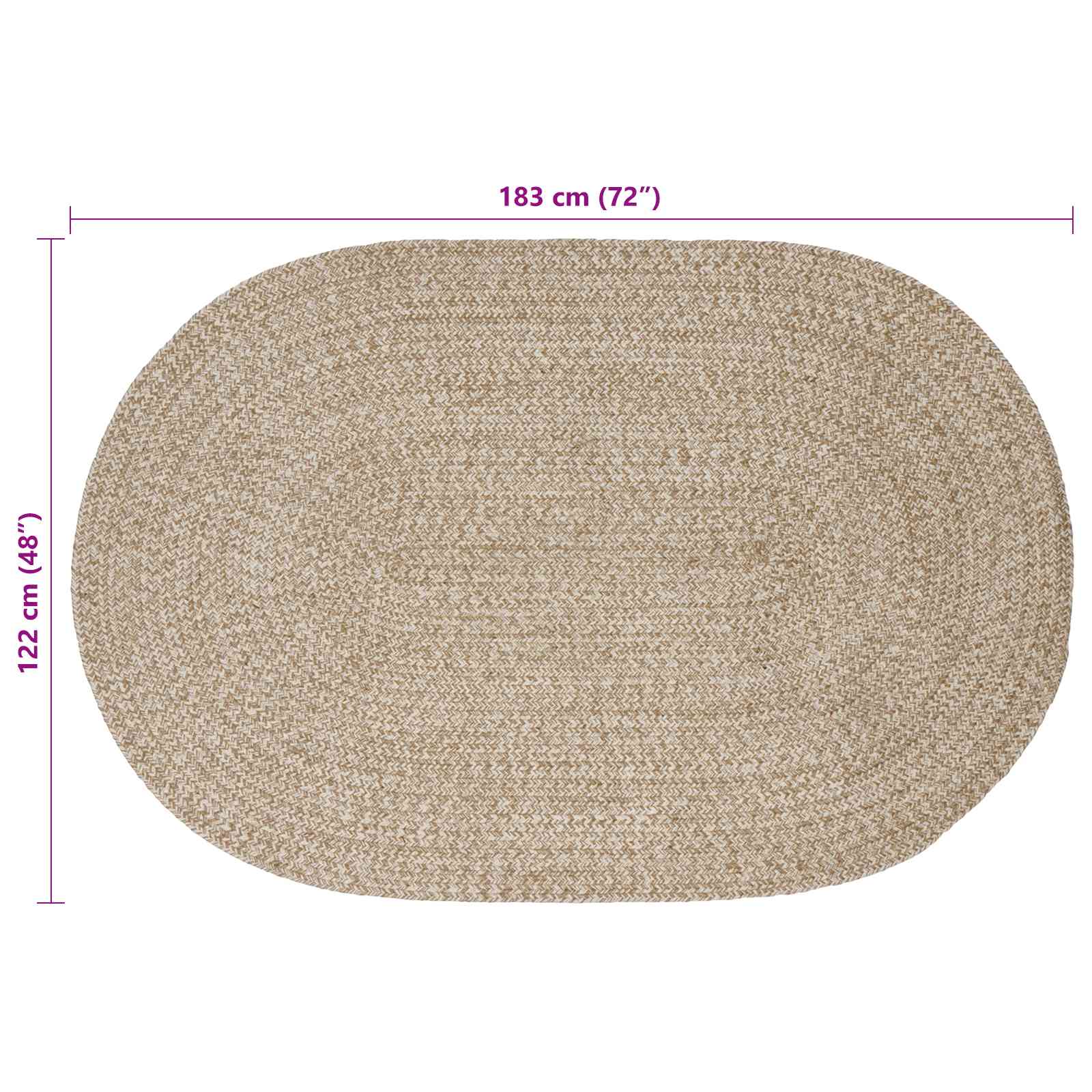 Χαλιά χώρου Λευκό 122 x 183 cm Γιούτα - Pakobazaar