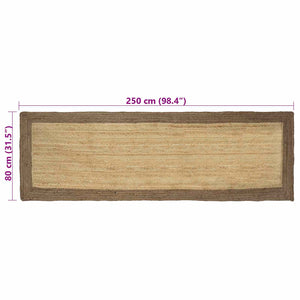 Χαλιά χώρου Ορθογώνιος Φυσικό και Γκρι 80 x 250 cm Γιούτα - Pakobazaar