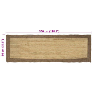 Χαλιά χώρου Ορθογώνιος Φυσικό και Γκρι 80 x 300 cm Γιούτα - Pakobazaar