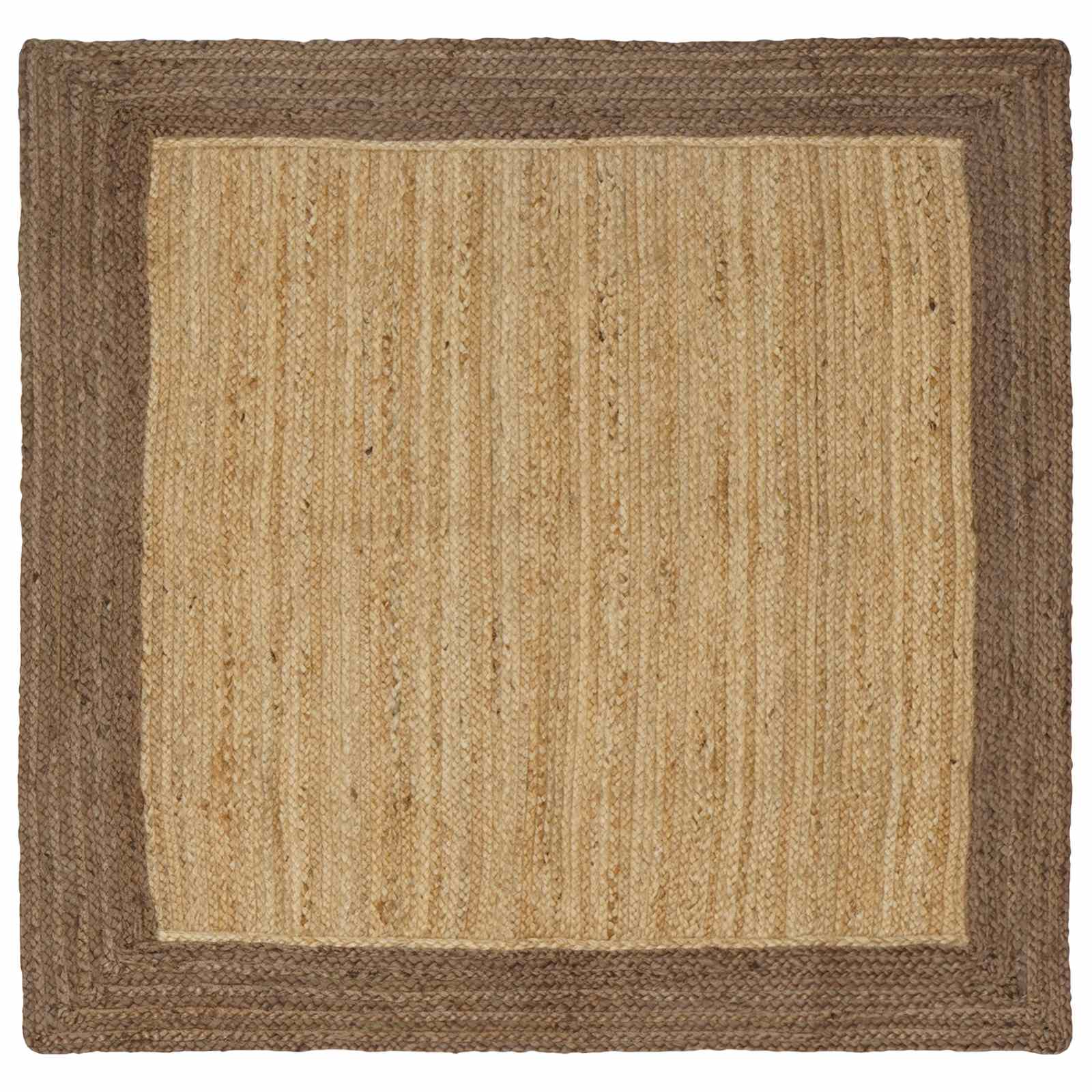 Χαλιά χώρου Ορθογώνιος Φυσικό και Γκρι 120 x 120 cm Γιούτα - Pakobazaar