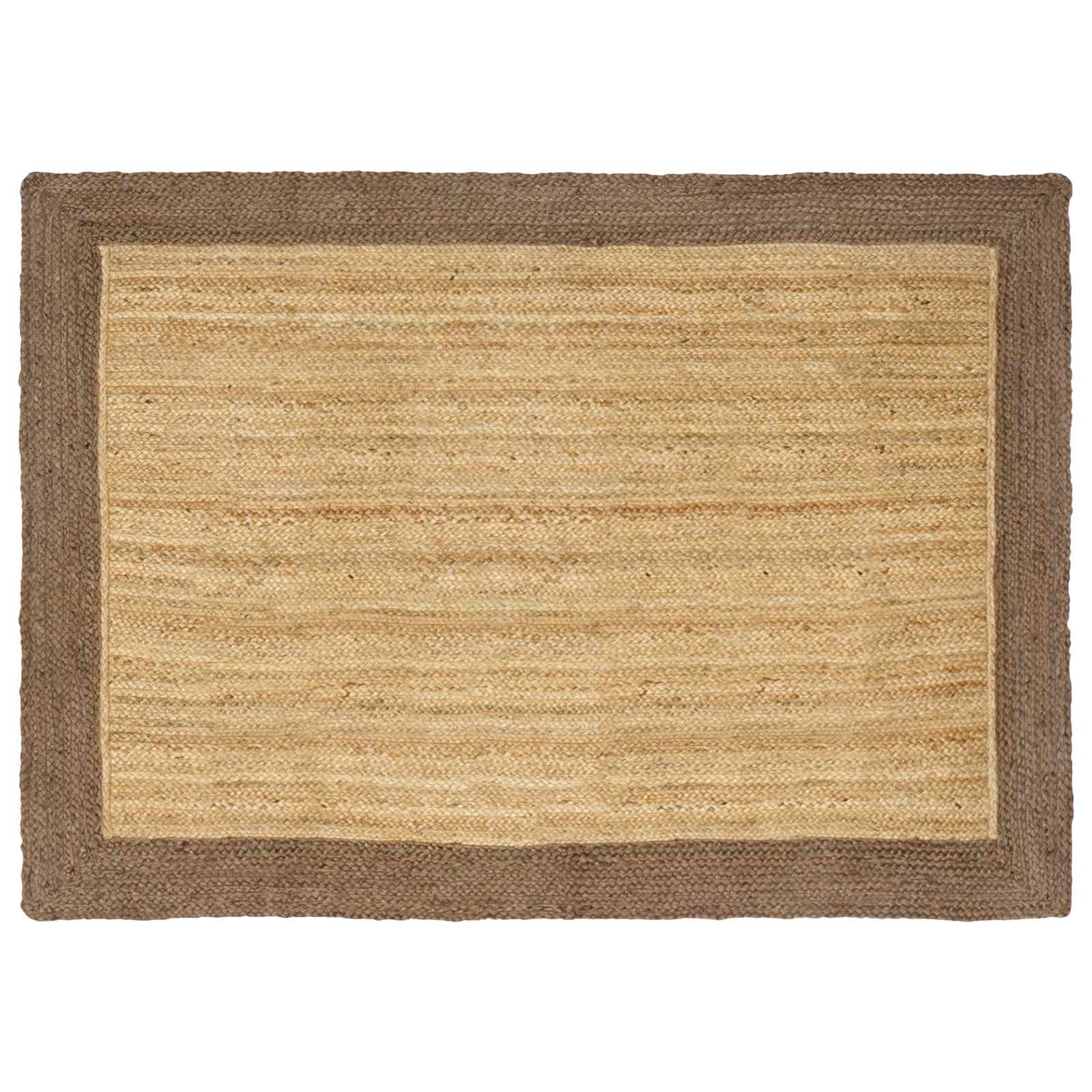 Χαλιά χώρου Ορθογώνιος Φυσικό και Γκρι 120 x 170 cm Γιούτα - Pakobazaar
