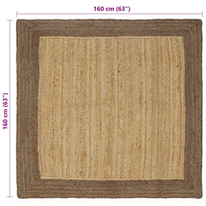 Χαλιά χώρου Ορθογώνιος Φυσικό και Γκρι 160 x 160 cm Γιούτα - Pakobazaar