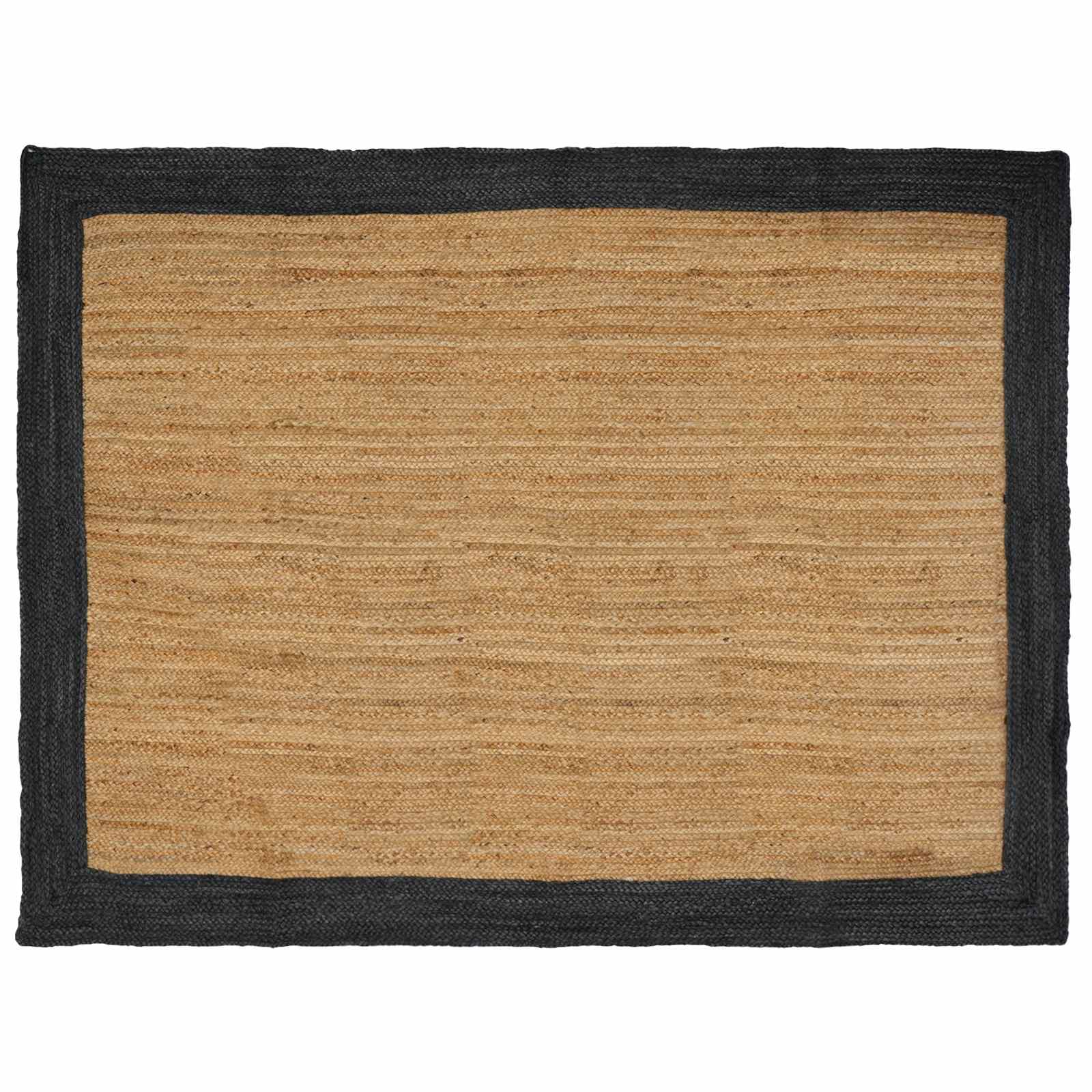 Χαλιά χώρου Φυσικό και Σκούρο Γκρι 160 x 230 cm Γιούτα - Pakobazaar