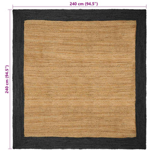 Χαλιά χώρου Φυσικό και Σκούρο Γκρι 240 x 240 cm Γιούτα - Pakobazaar