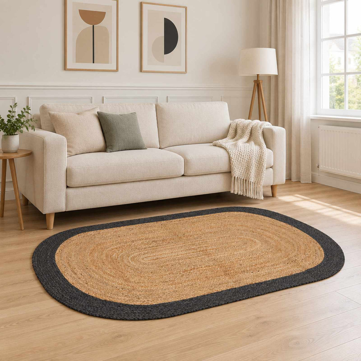Χαλί Περιοχής Σκούρο Γκρι 122 x 183 cm Γιούτα - Pakobazaar