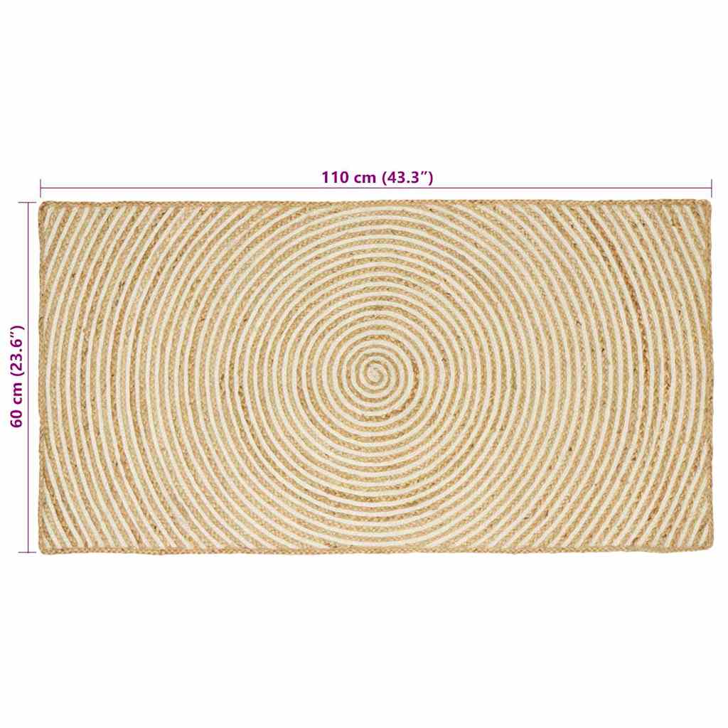Χαλιά χώρου Λευκό 60 x 110 cm Γιούτα