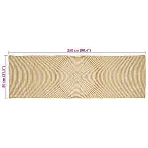 Χαλί Περιοχής Λευκό 80 x 250 cm Γιούτα