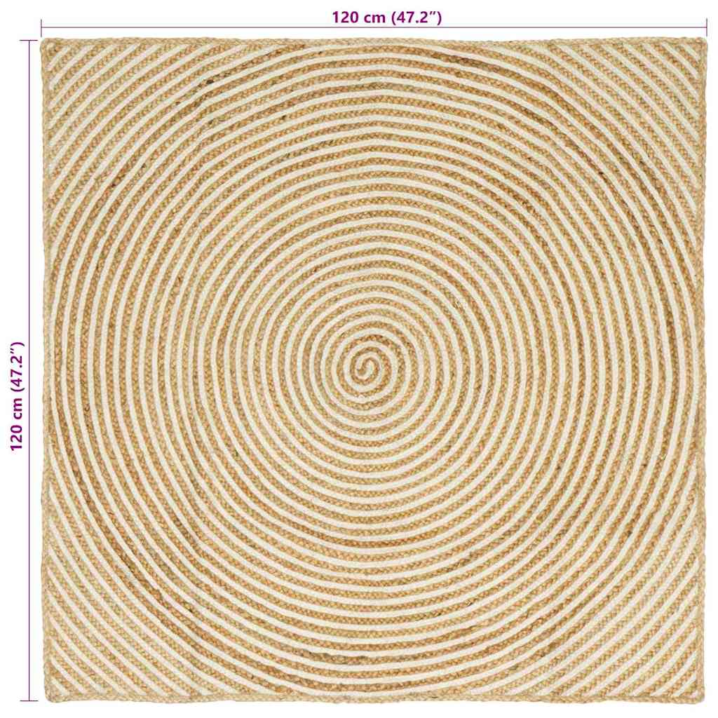 Χαλιά χώρου Λευκό 120 x 120 cm Γιούτα